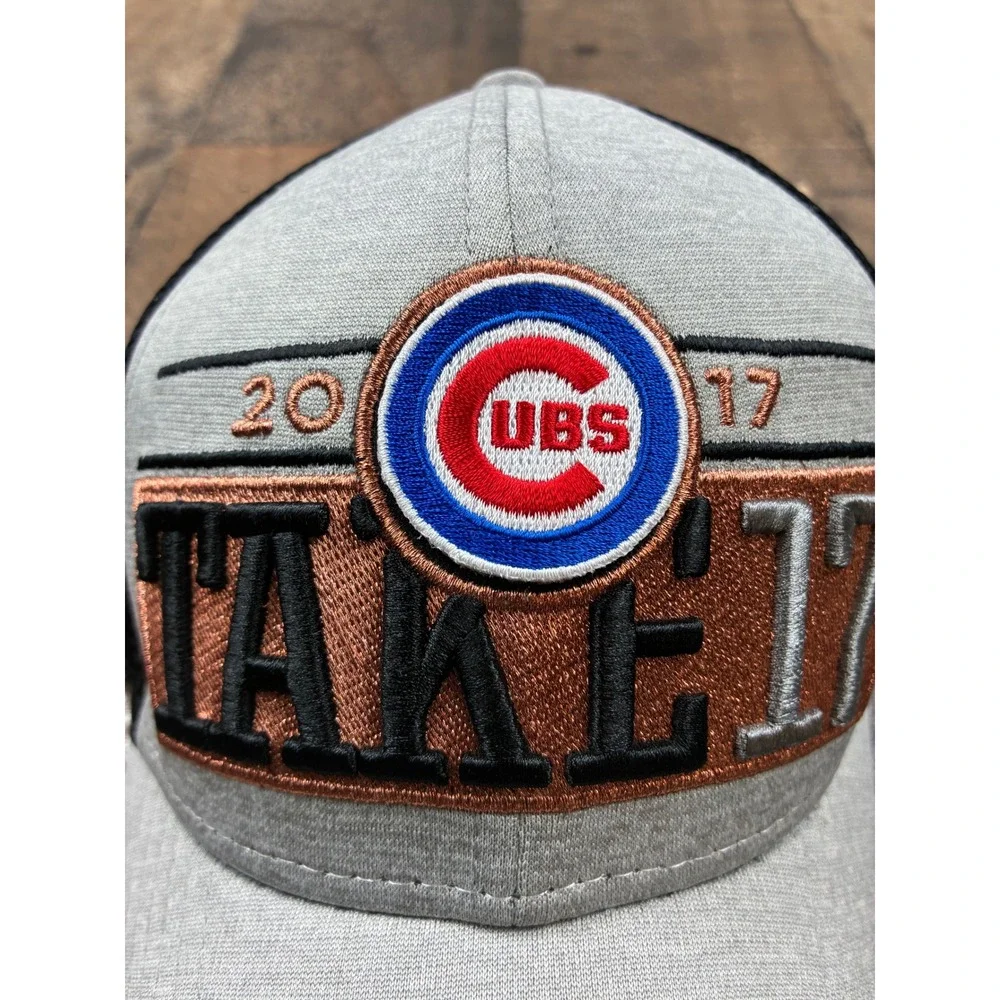 New Era Chicago Cubs Hat Men Adjustable Gray 2017 Postseason Take 17 MLB Cap